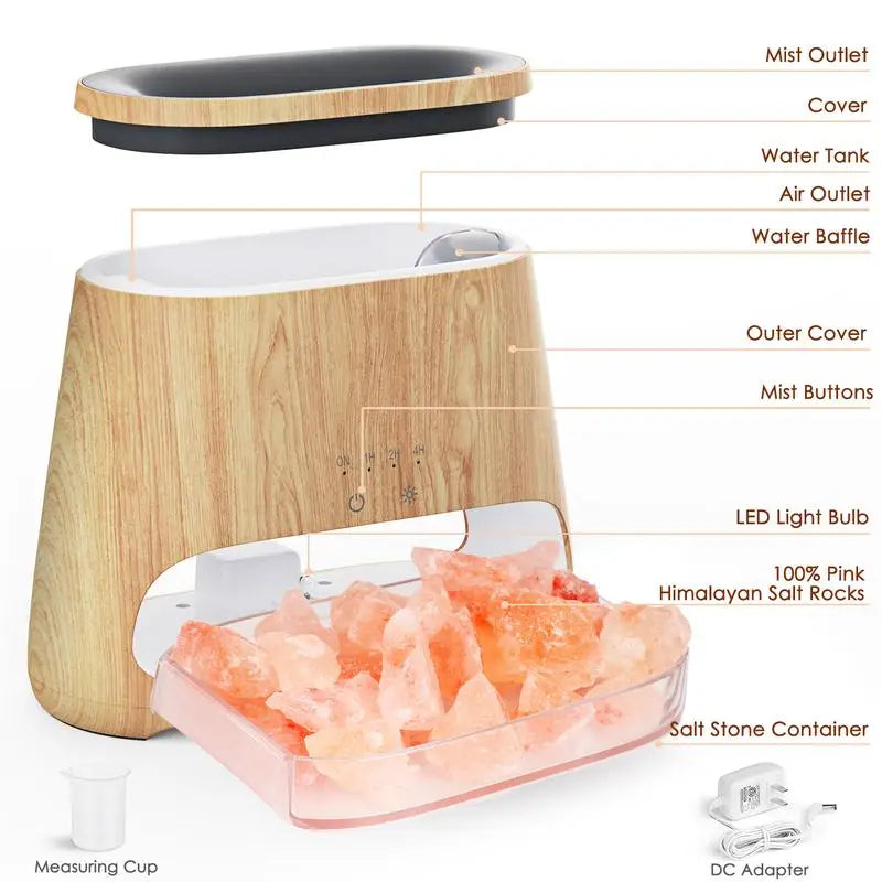 Air Purifier & Humidifier with Himalayan Salt Lamp