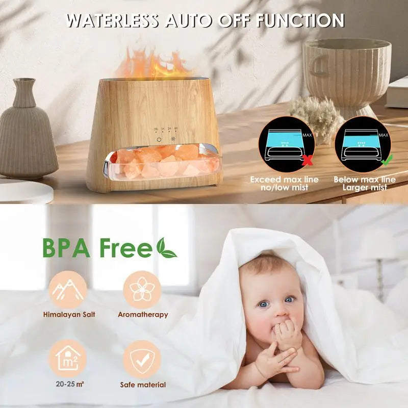 Air Purifier & Humidifier with Himalayan Salt Lamp