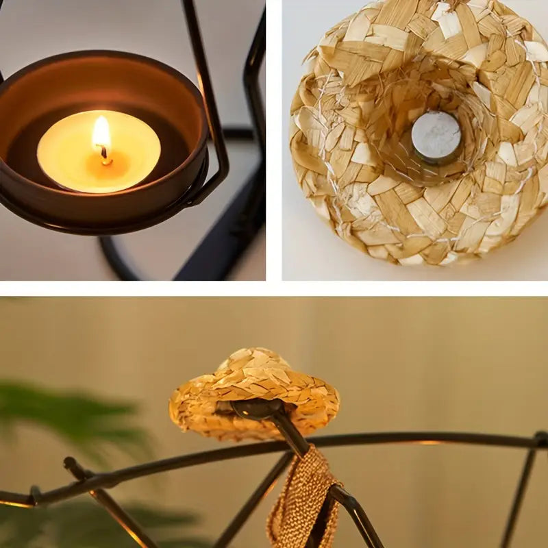 Abstract Iron Art Figure Candle Holder