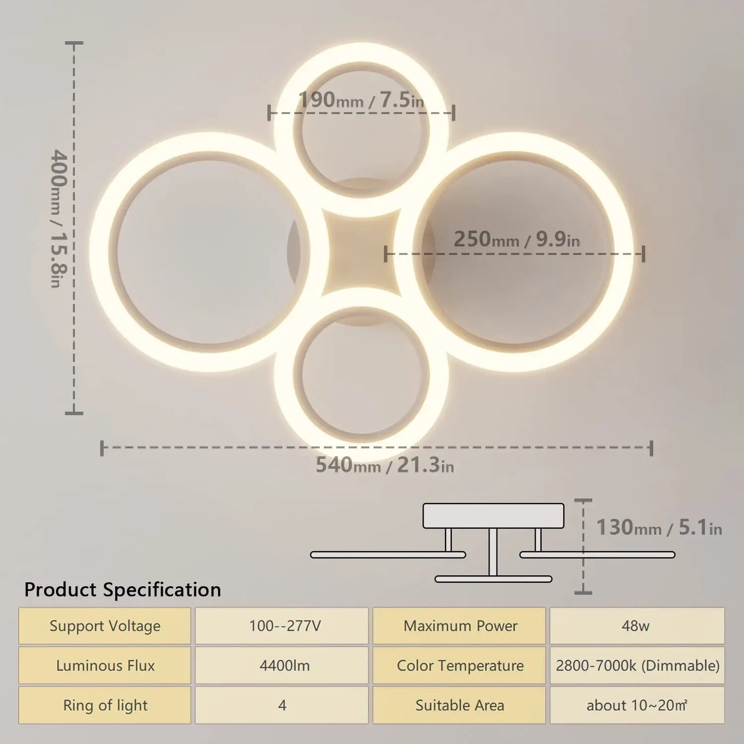 Modern LED Ceiling Chandelier Lights Ring