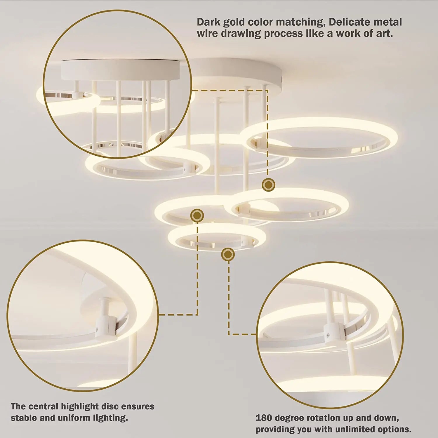 Modern LED Ceiling Chandelier Lights Ring