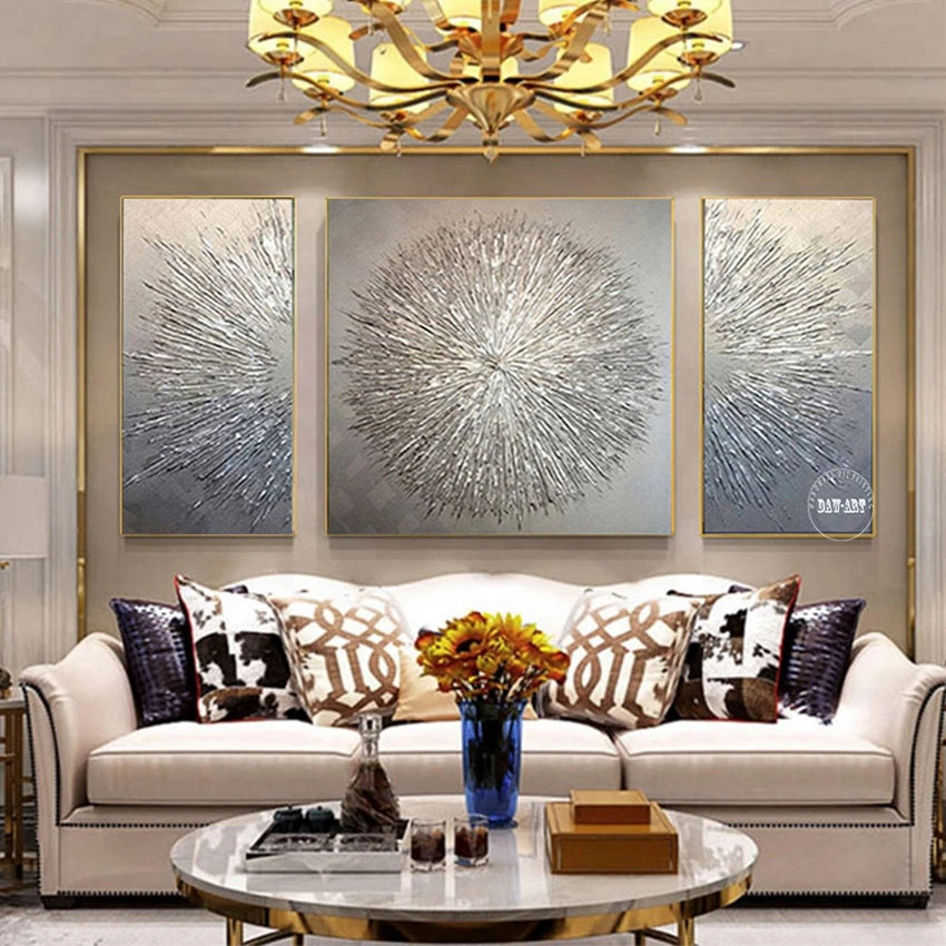 Modern Abstract Golden Mountain Landscape Oil Paintings