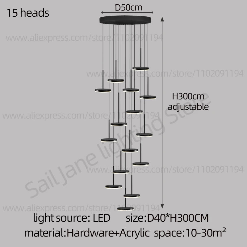 LED Circular Chandelier Nordic Chandelier