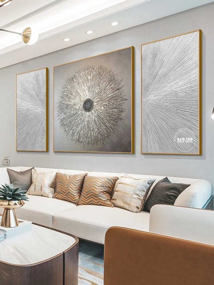 Modern Abstract Golden Mountain Landscape Oil Paintings