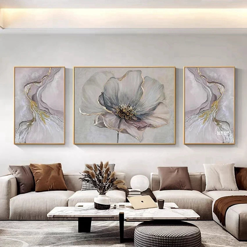 Modern Abstract Golden Mountain Landscape Oil Paintings