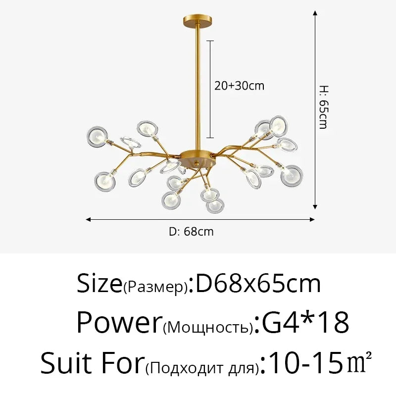 Modern Branches LED Ceiling Chandelier Stylish for Living Dinning Room Bedroom Pendant Lamp Home Decor Lusters Luminaires