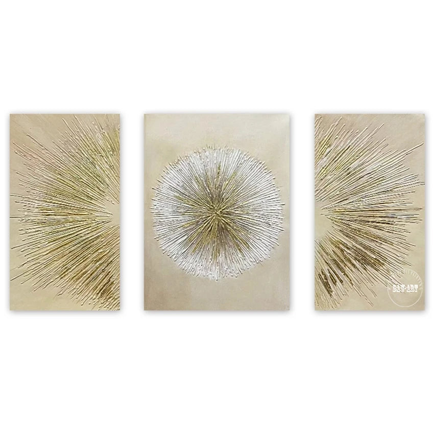 Modern Abstract Golden Mountain Landscape Oil Paintings