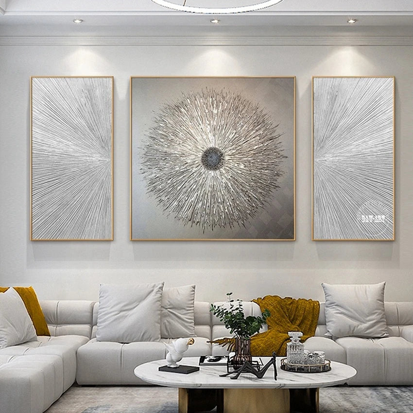 Modern Abstract Golden Mountain Landscape Oil Paintings
