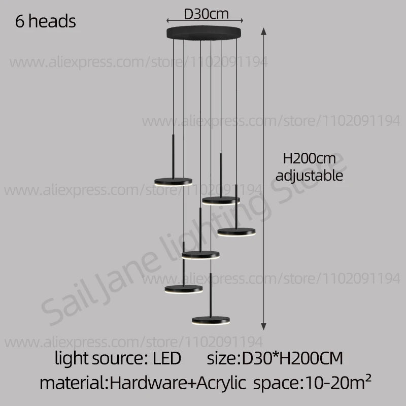 LED Circular Chandelier Nordic Chandelier