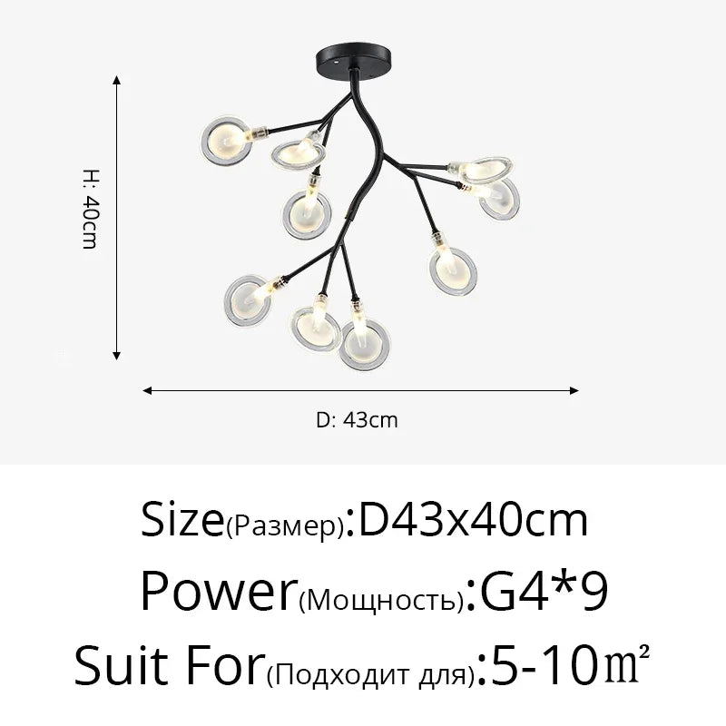 Modern Branches LED Ceiling Chandelier Stylish for Living Dinning Room Bedroom Pendant Lamp Home Decor Lusters Luminaires