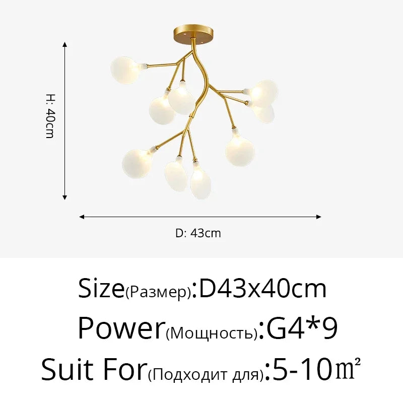 Modern Branches LED Ceiling Chandelier Stylish for Living Dinning Room Bedroom Pendant Lamp Home Decor Lusters Luminaires