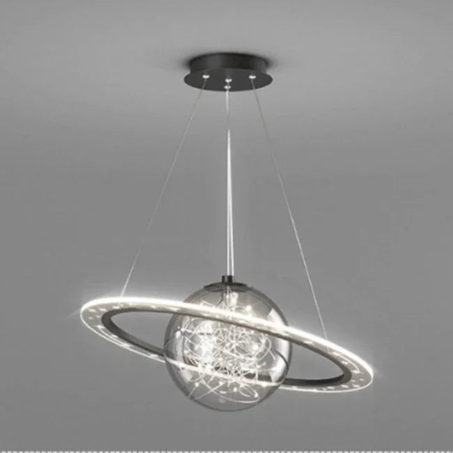 Modern LED Acrylic Planet Pendant Light Children Room Space Star Chandeliers Living Bedroom Kitchen Indoor Hanging Lighting