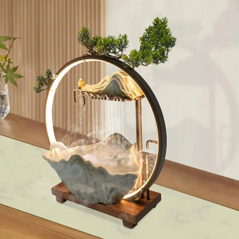 Tabletop Waterfall Fountain with Mist