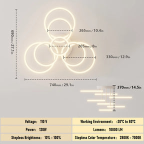 Modern LED Ceiling Chandelier Lights Ring