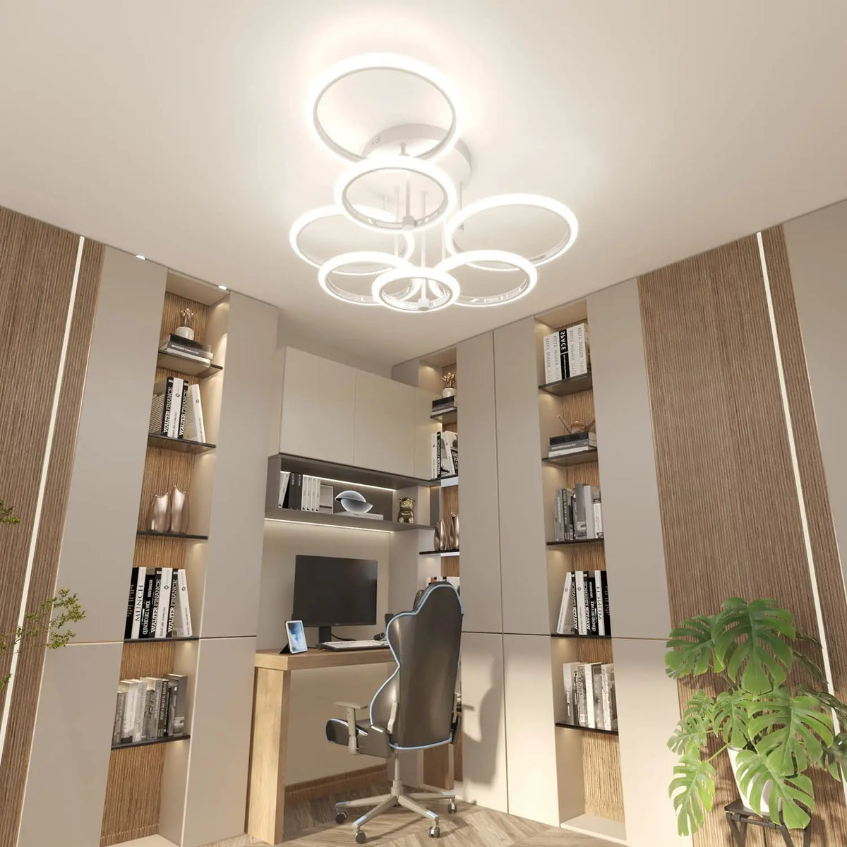 Modern LED Ceiling Chandelier Lights Ring