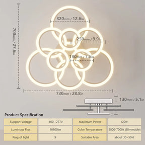 Modern LED Ceiling Chandelier Lights Ring