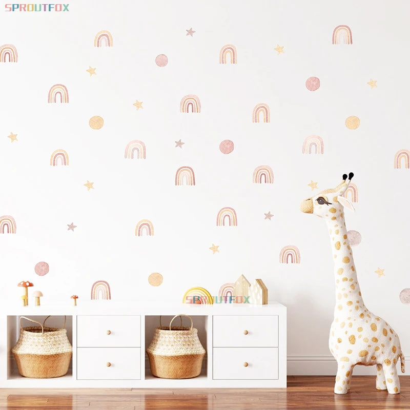 Cartoon Boho Rainbow Wall Sticker