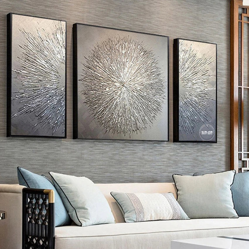 Modern Abstract Golden Mountain Landscape Oil Paintings