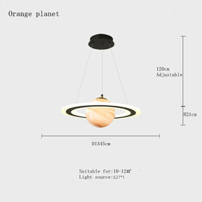 Modern LED Acrylic Planet Pendant Light Children Room Space Star Chandeliers Living  Bedroom Kitchen Indoor Hanging Lighting