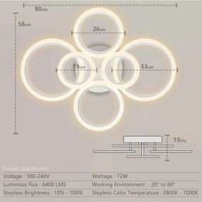 Modern LED Ceiling Chandelier Lights Ring