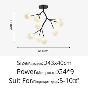 Modern Branches LED Ceiling Chandelier Stylish for Living Dinning Room Bedroom Pendant Lamp Home Decor Lusters Luminaires