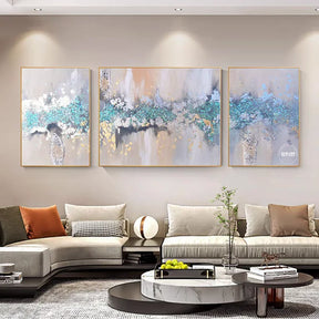 Modern Abstract Golden Mountain Landscape Oil Paintings