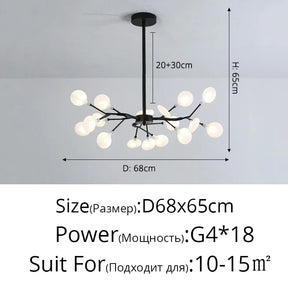 Modern Branches LED Ceiling Chandelier Stylish for Living Dinning Room Bedroom Pendant Lamp Home Decor Lusters Luminaires