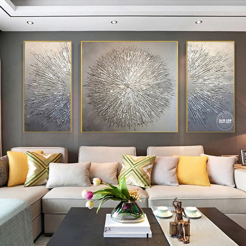 Modern Abstract Golden Mountain Landscape Oil Paintings