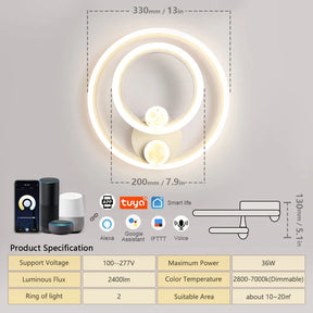 Modern LED Ceiling Chandelier Lights Ring