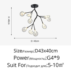 Modern Branches LED Ceiling Chandelier Stylish for Living Dinning Room Bedroom Pendant Lamp Home Decor Lusters Luminaires