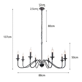 8 Heads Modern Simple And Luxurious American Iron Chandeliers Living Room Kitchen Dining Room Lights Bedroom Study Candle Light