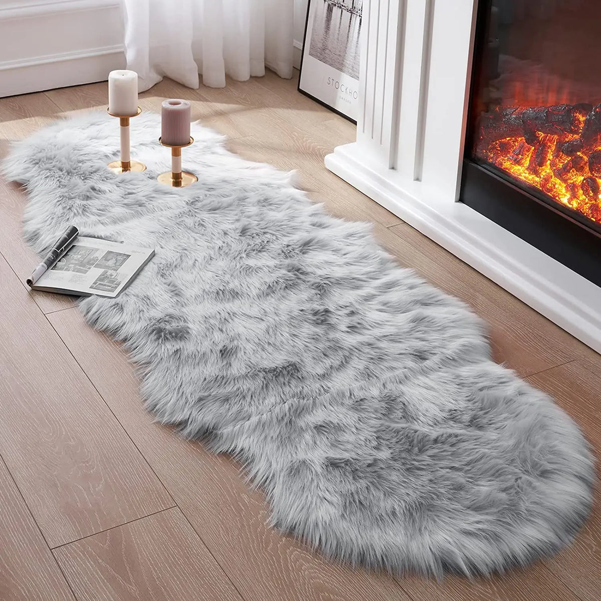 Soft Sheepskin Bedroom Carpet