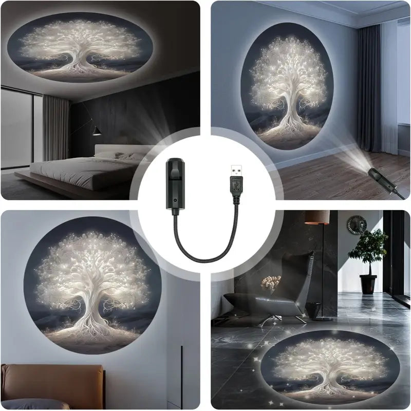 Tree of Life 360° Rotating LED Projector Light